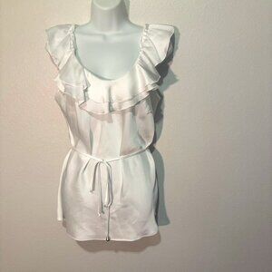 L INOIS white scoop neck sleeveless blouse